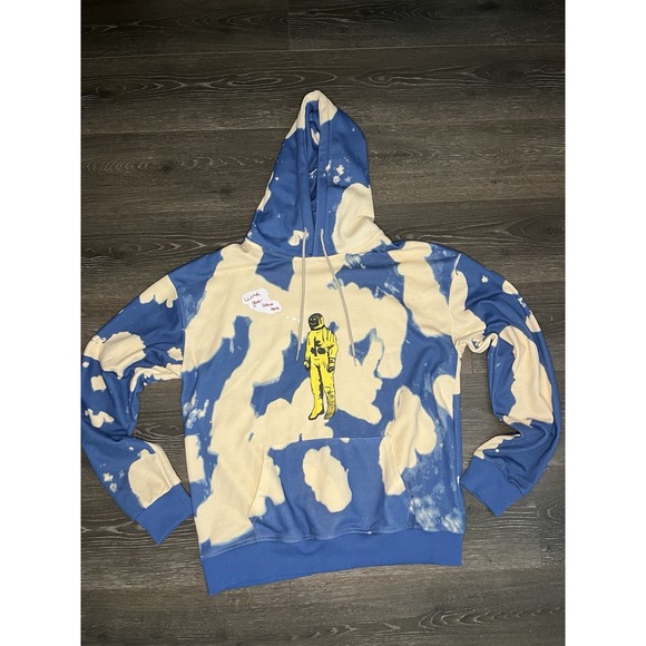 Travis Scott Astro‎ World Tour "Wish You Were Here" Hoodie Blue Clouds Rare XL - Picture 1 of 7